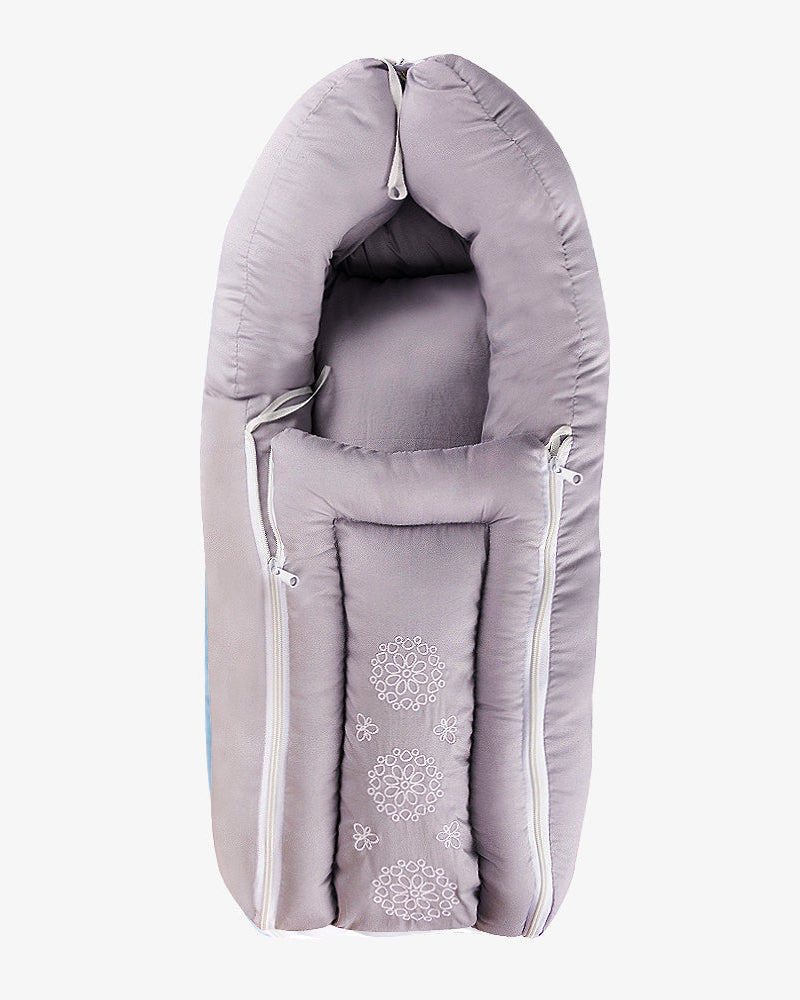 Elegant Smockers LK | Baby Carry Quilt – Dandelion Theme (Grey) | Sri Lanka