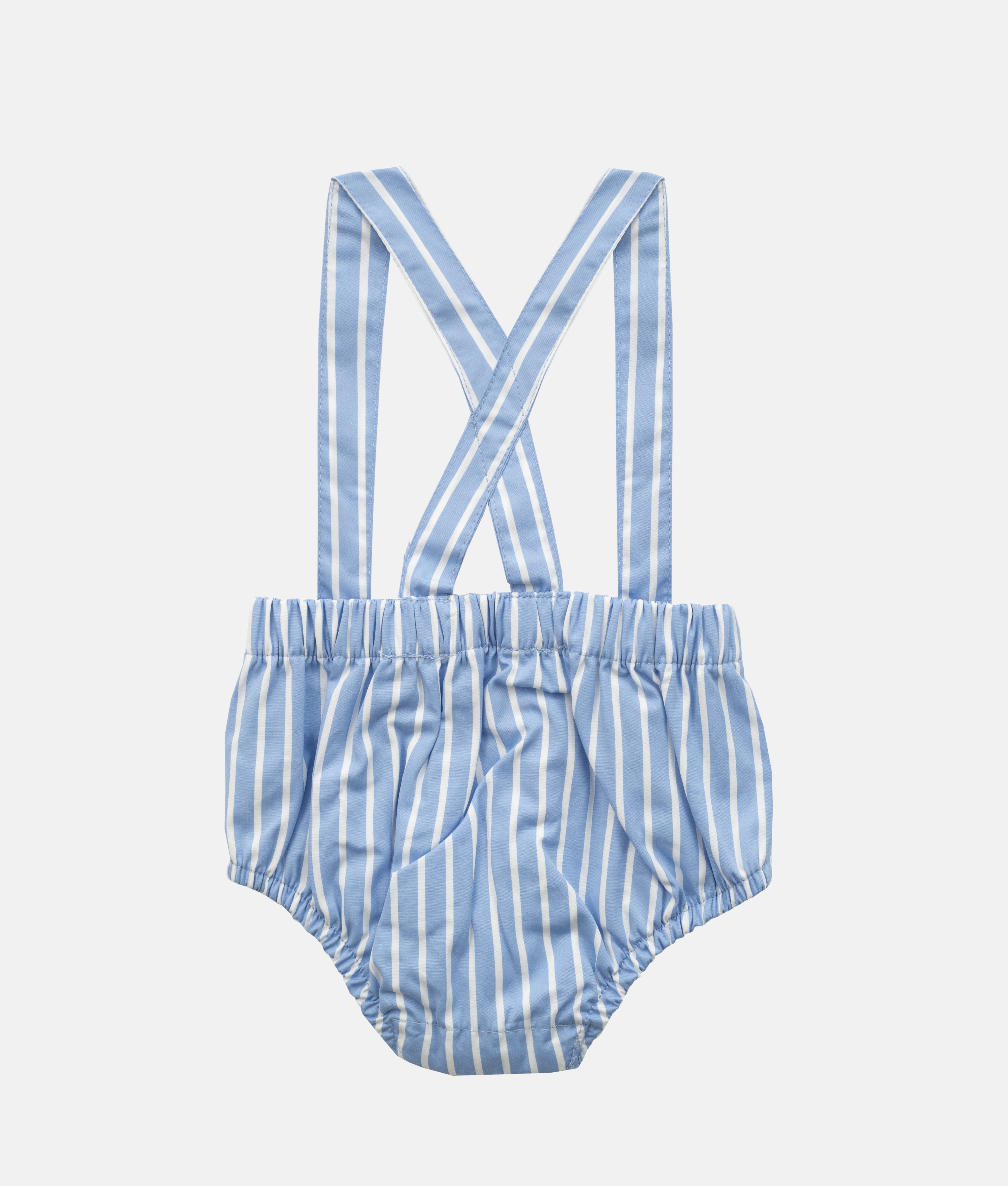 Elegant Smockers LK | Baby Bloomers with Straps - Blue Stripes | Sri Lanka