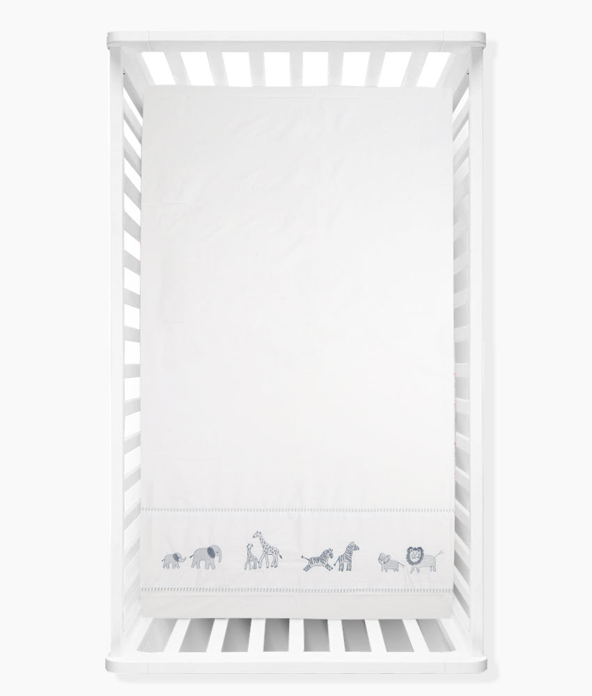 Elegant Smockers LK | Baby Cot Sheet – Grey Safari Theme | Sri Lanka