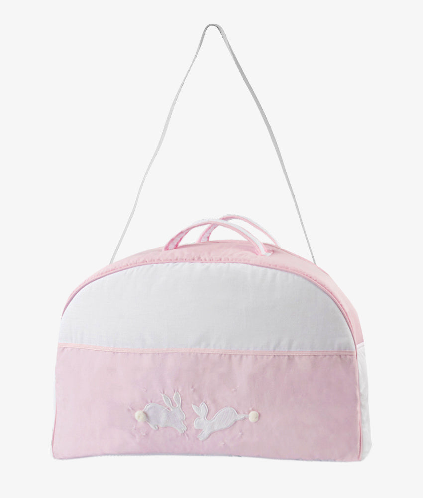 Elegant Smockers LK | Baby Duffel Bag (XL) – Pink Rabbit Theme | Sri Lanka