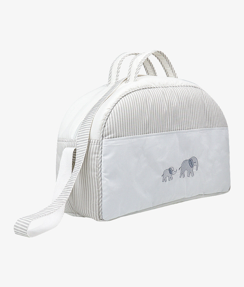 Elegant Smockers LK | Baby Duffel Bag (XL) – Grey Safari Theme | Sri Lanka