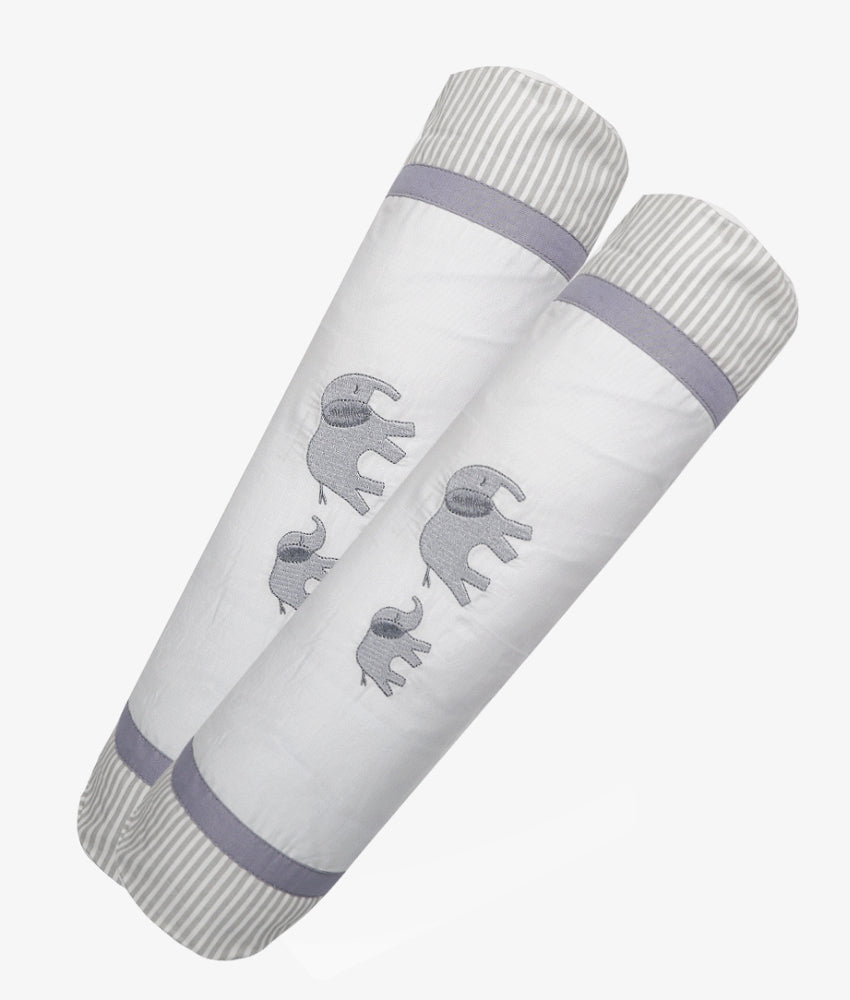 Elegant Smockers LK | Baby Bolster Pillow Cover – Grey Safari Theme | Sri Lanka