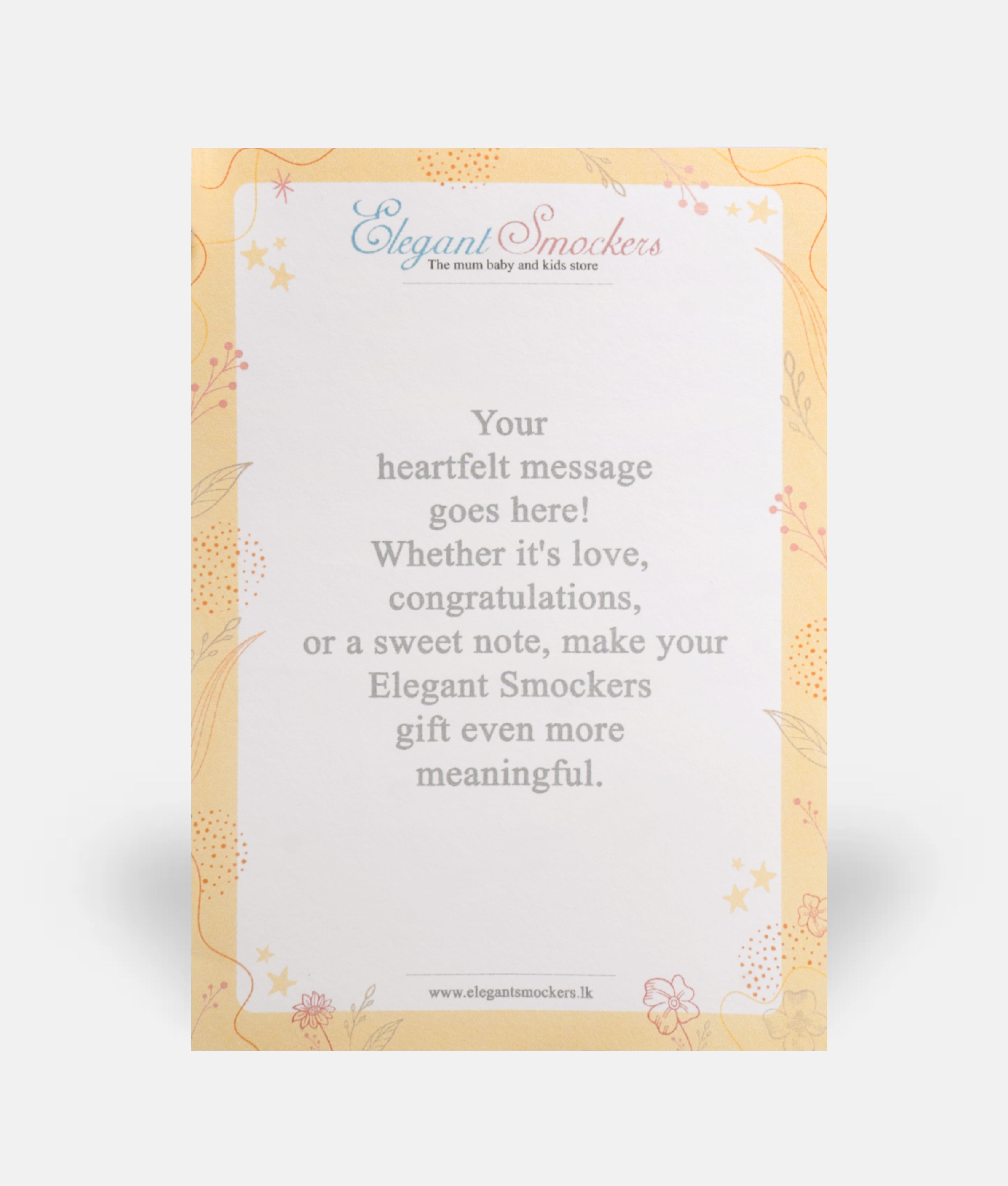 Elegant Smockers LK | Personalised Gift Message | Sri Lanka