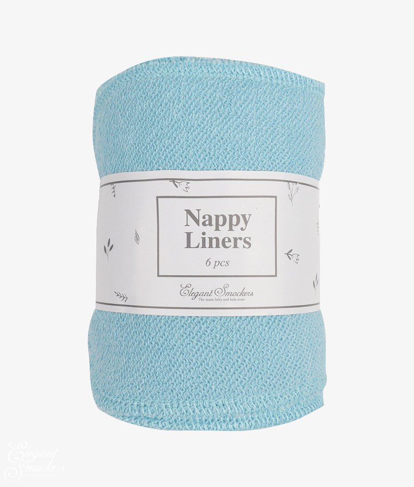 Elegant Smockers LK | Reusable Baby Nappy Liners (6pcs) - Blue | Sri Lanka