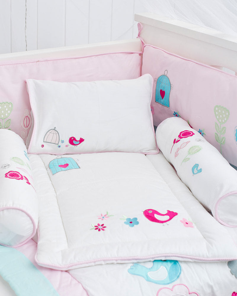 Elegant Smockers LK | Bedding Bundle (6 pcs) - Birds Love Theme | Sri Lanka