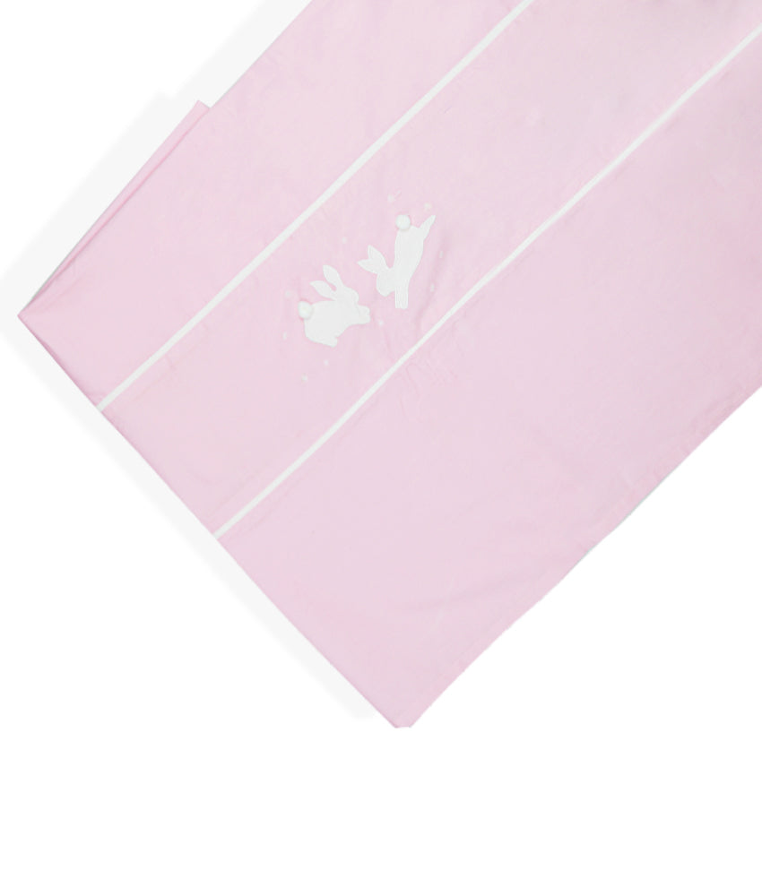 Elegant Smockers LK | Baby Cot Sheet – Pink Rabbit Theme | Sri Lanka