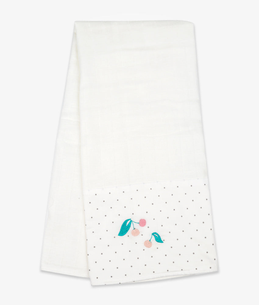 Elegant Smockers LK | Baby Bath Towel – Cherry Theme | Sri Lanka