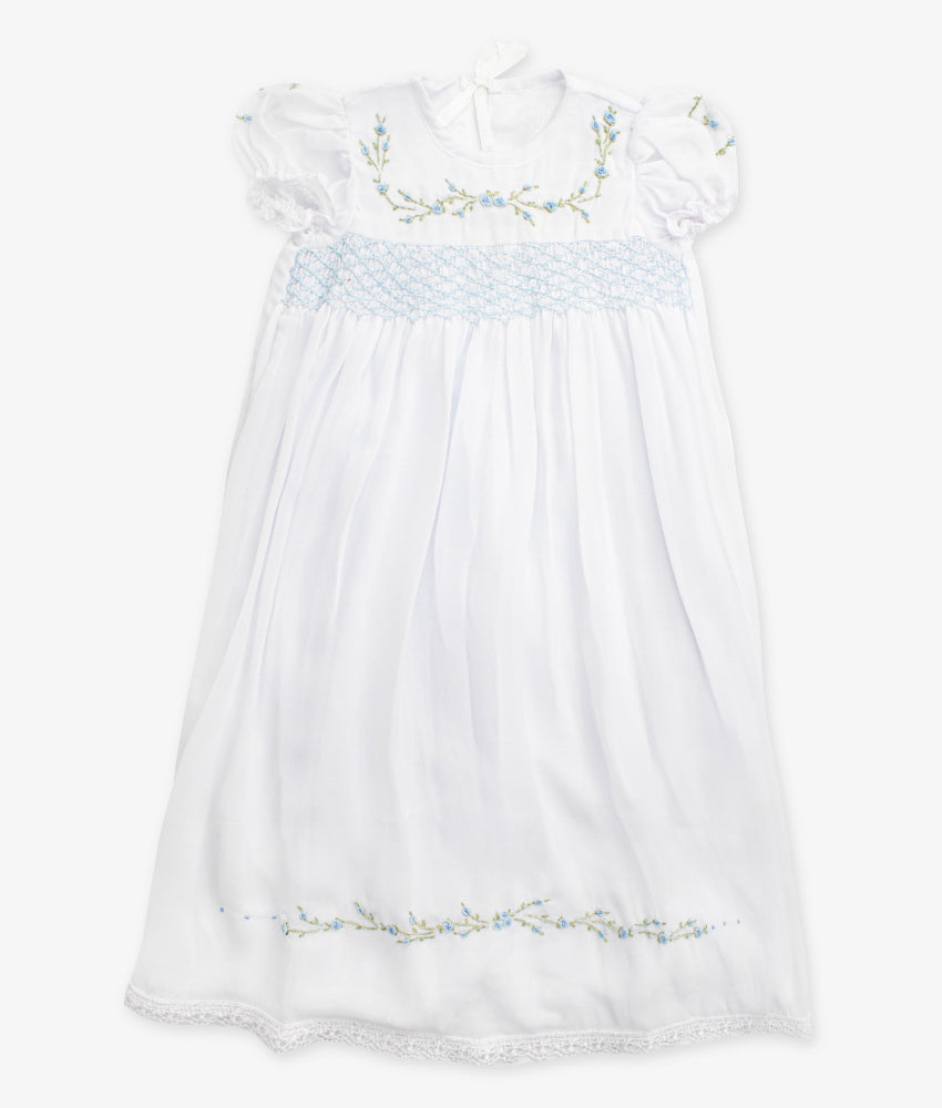 Elegant Smockers LK | Baby Christening Robe Set - Blue (Pre-Order) | Sri Lanka