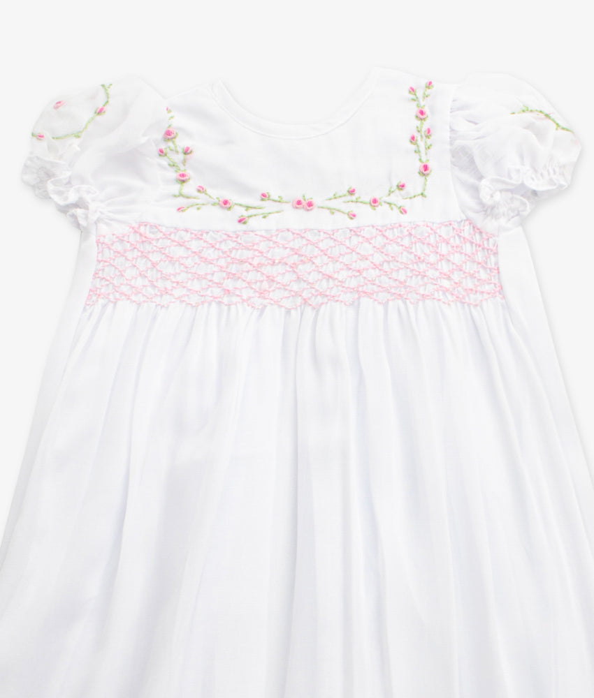 Elegant Smockers LK | Baby Christening Robe Set - Pink (Pre-Order) | Sri Lanka