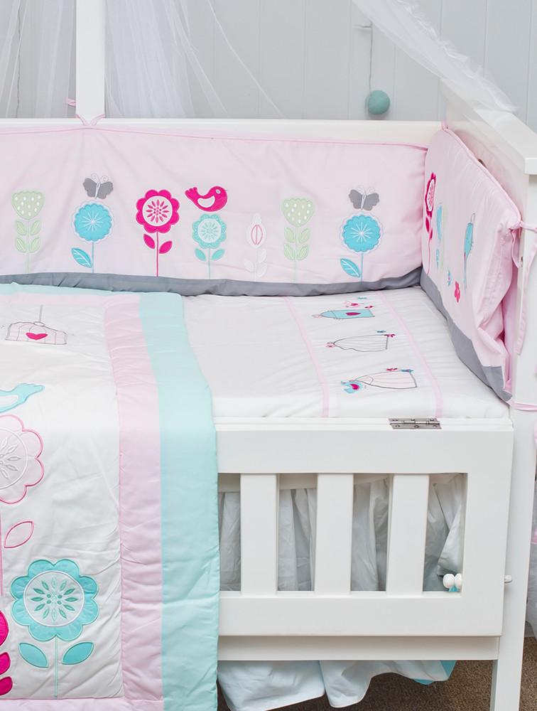 Elegant Smockers LK | Baby Cot Sheet β Birds Love Theme | Sri Lanka