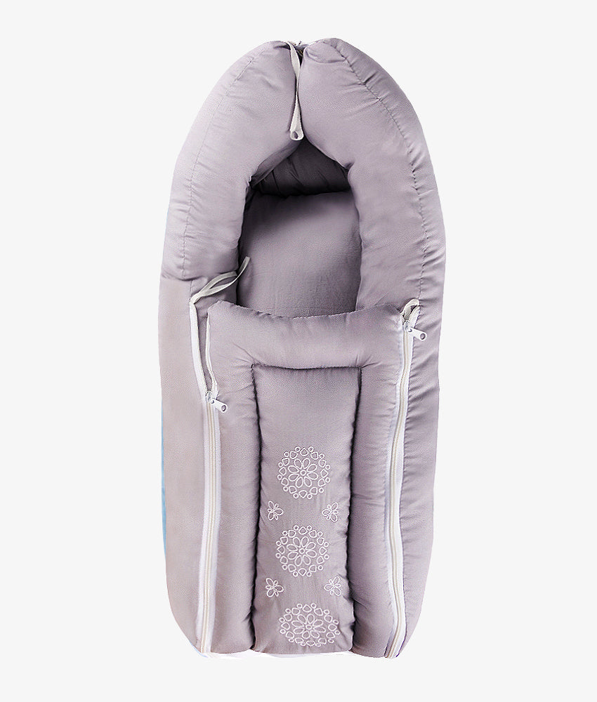 Elegant Smockers LK | Baby Carry Quilt – Dandelion Theme (Grey) | Sri Lanka 