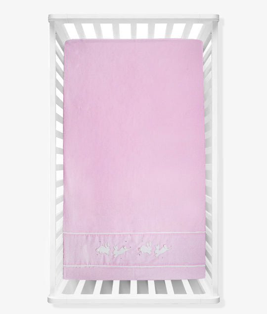 Elegant Smockers LK | Baby Cot Sheet – Pink Rabbit Theme | Sri Lanka 