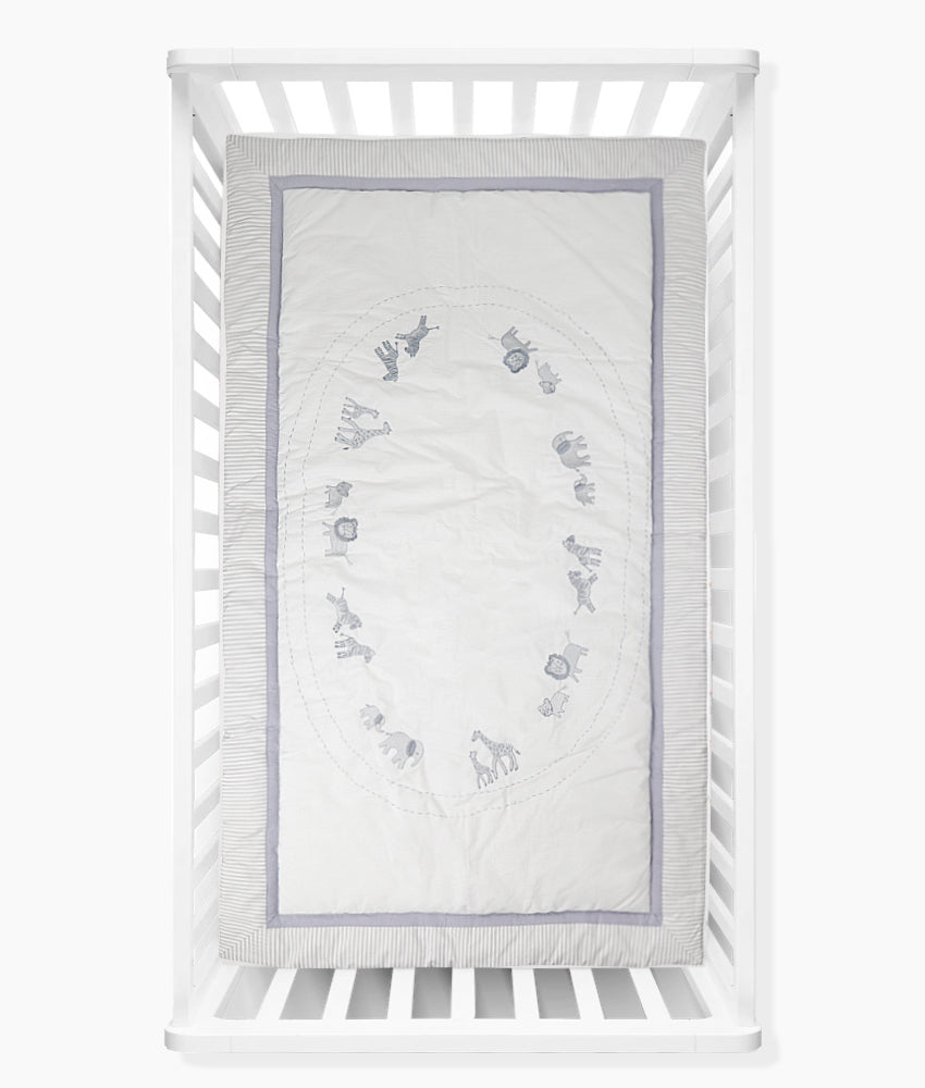 Elegant Smockers LK | Baby Comforter Quilt – Grey Safari Theme | Sri Lanka 
