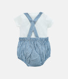 Elegant Smockers LK | Baby Bloomers with Straps - Blue & White Stripes | Sri Lanka 