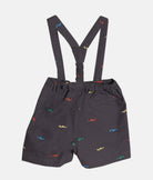 Elegant Smockers LK | Baby Bloomers with Straps- Grey Vehicles | Sri Lanka 