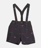 Elegant Smockers LK | Baby Bloomers with Straps- Grey Vehicles | Sri Lanka 