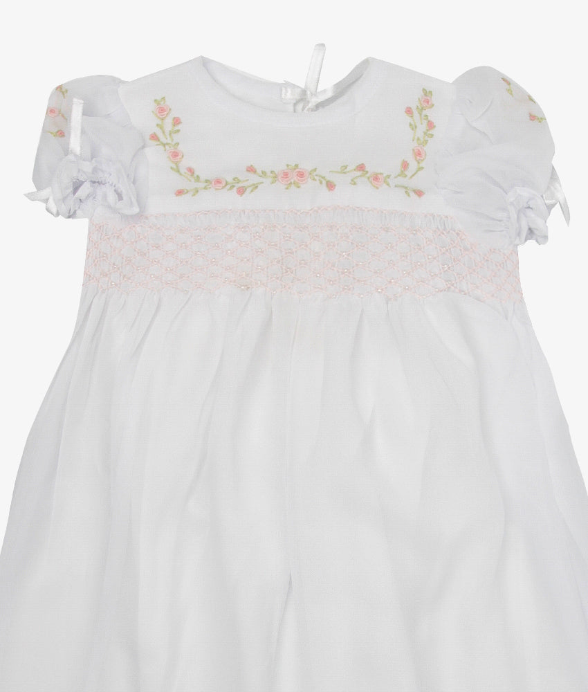 Elegant Smockers LK | Baby Christening Robe Set - Peach (Pre-Order) | Sri Lanka 