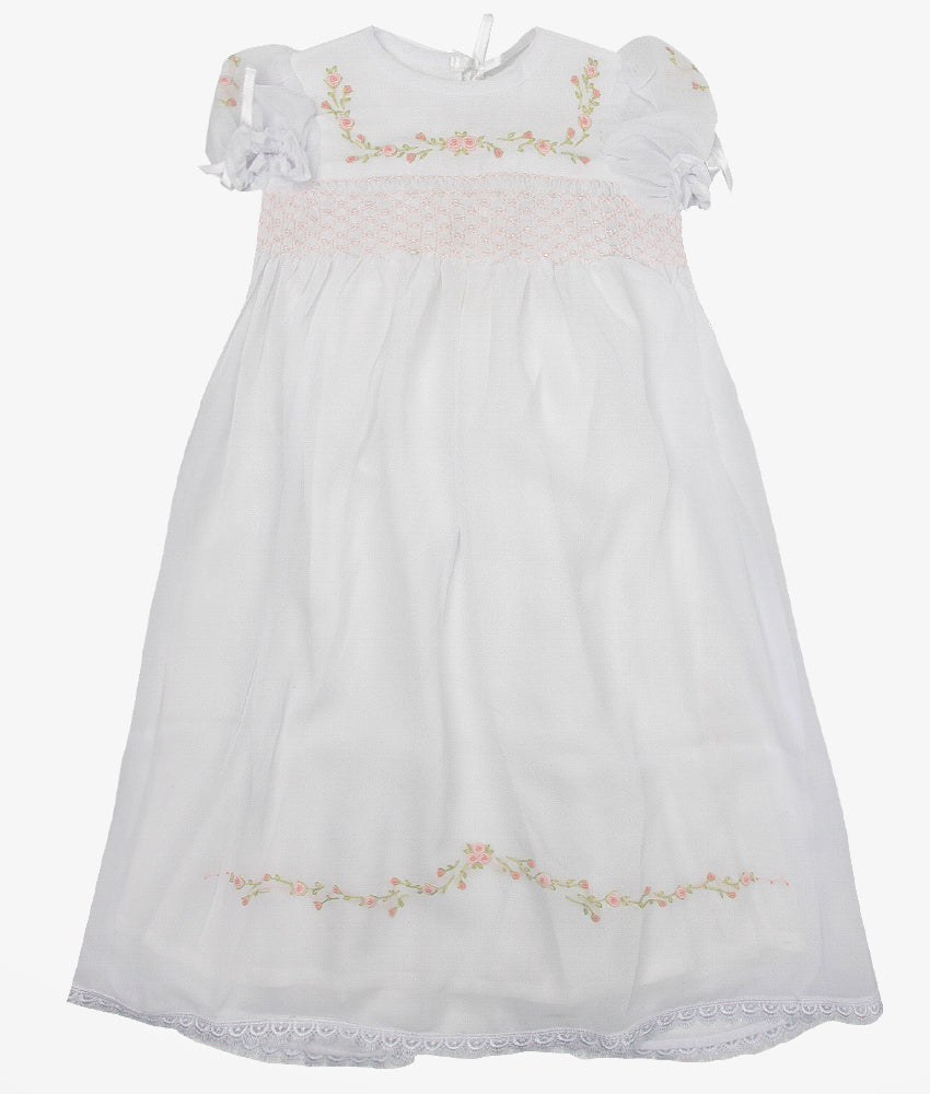 Elegant Smockers LK | Baby Christening Robe Set - Peach (Pre-Order) | Sri Lanka 
