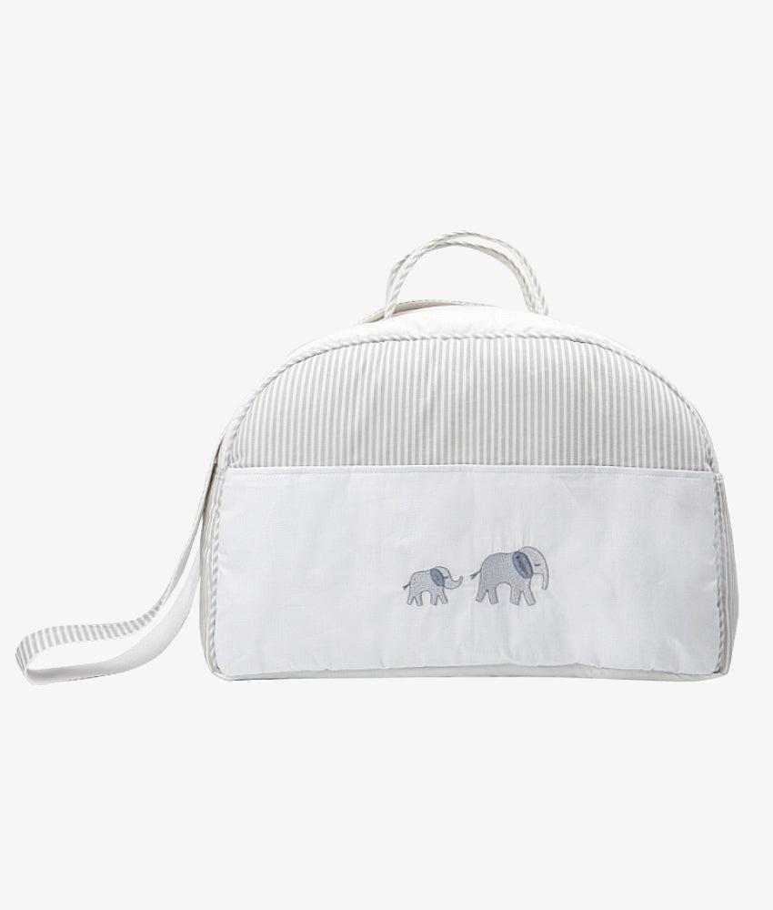Elegant Smockers LK | Baby Duffel Bag  (XL) – Grey Safari Theme | Sri Lanka 