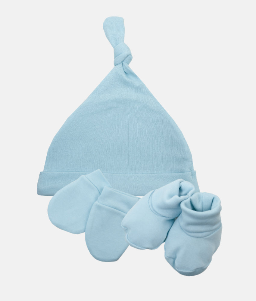 Elegant Smockers LK | Baby Socks, Mittens & Cap Set - Pastel Blue | Sri Lanka 