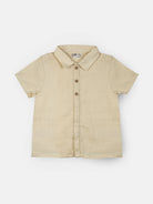 Elegant Smockers LK | Boys Waffle Cotton Short Sleeve Shirt - Ivory | Sri Lanka 