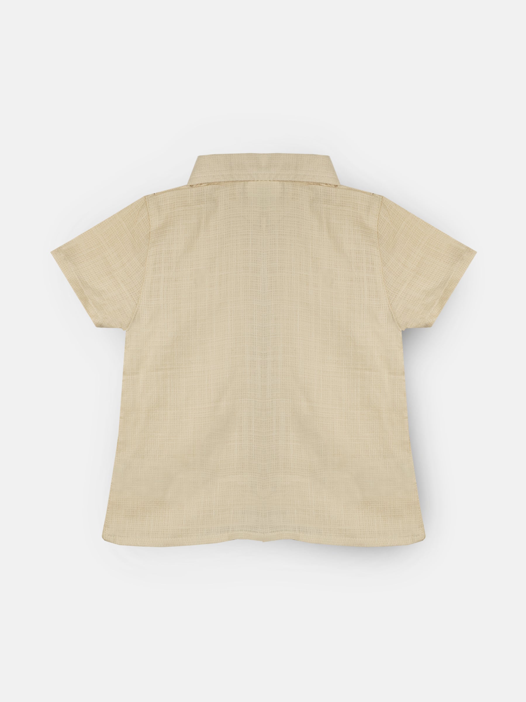 Elegant Smockers LK | Boys Waffle Cotton Short Sleeve Shirt - Ivory | Sri Lanka 