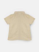 Elegant Smockers LK | Boys Waffle Cotton Short Sleeve Shirt - Ivory | Sri Lanka 