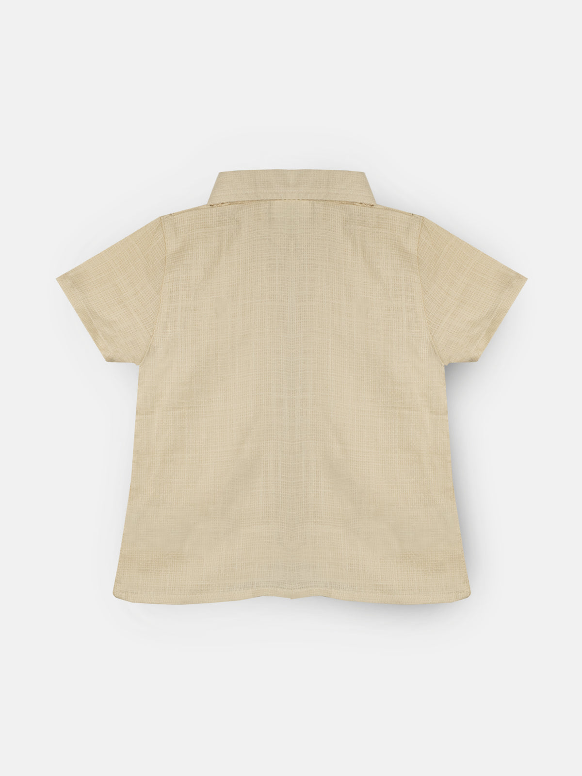 Elegant Smockers LK | Boys Waffle Cotton Short Sleeve Shirt - Ivory | Sri Lanka 