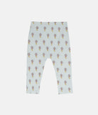 Elegant Smockers LK | Girls Ivory Beige Floral Print Leggings | Sri Lanka 