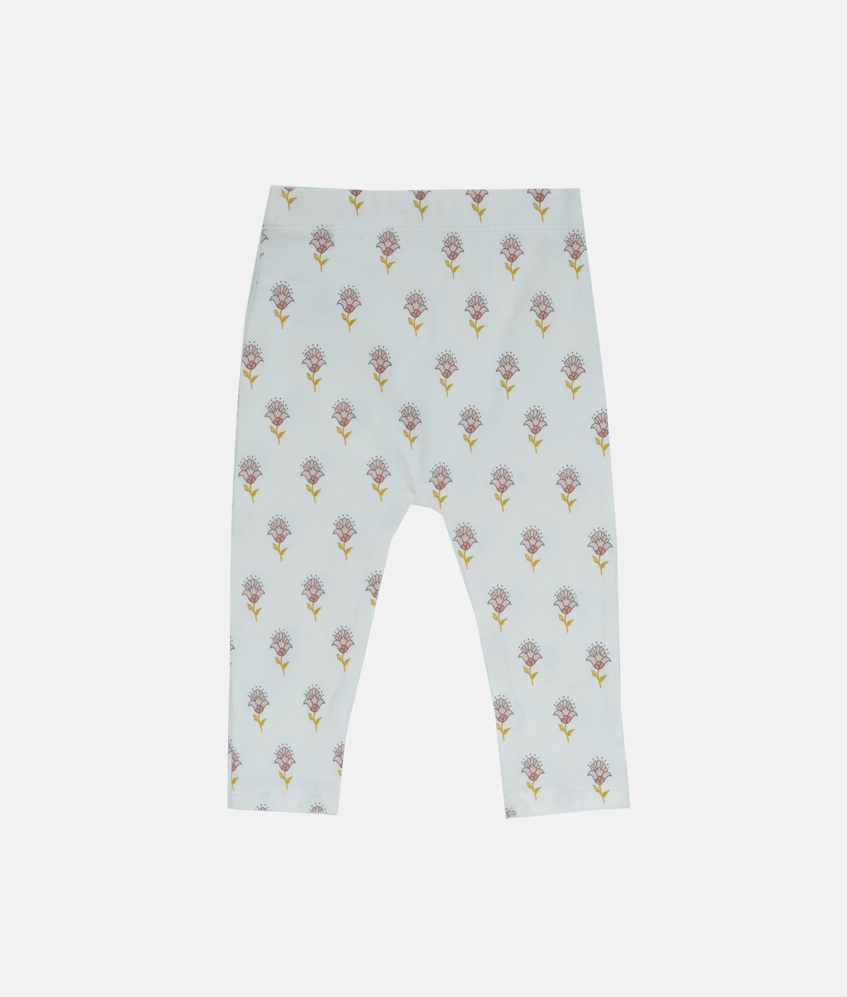 Elegant Smockers LK | Girls Ivory Beige Floral Print Leggings | Sri Lanka 
