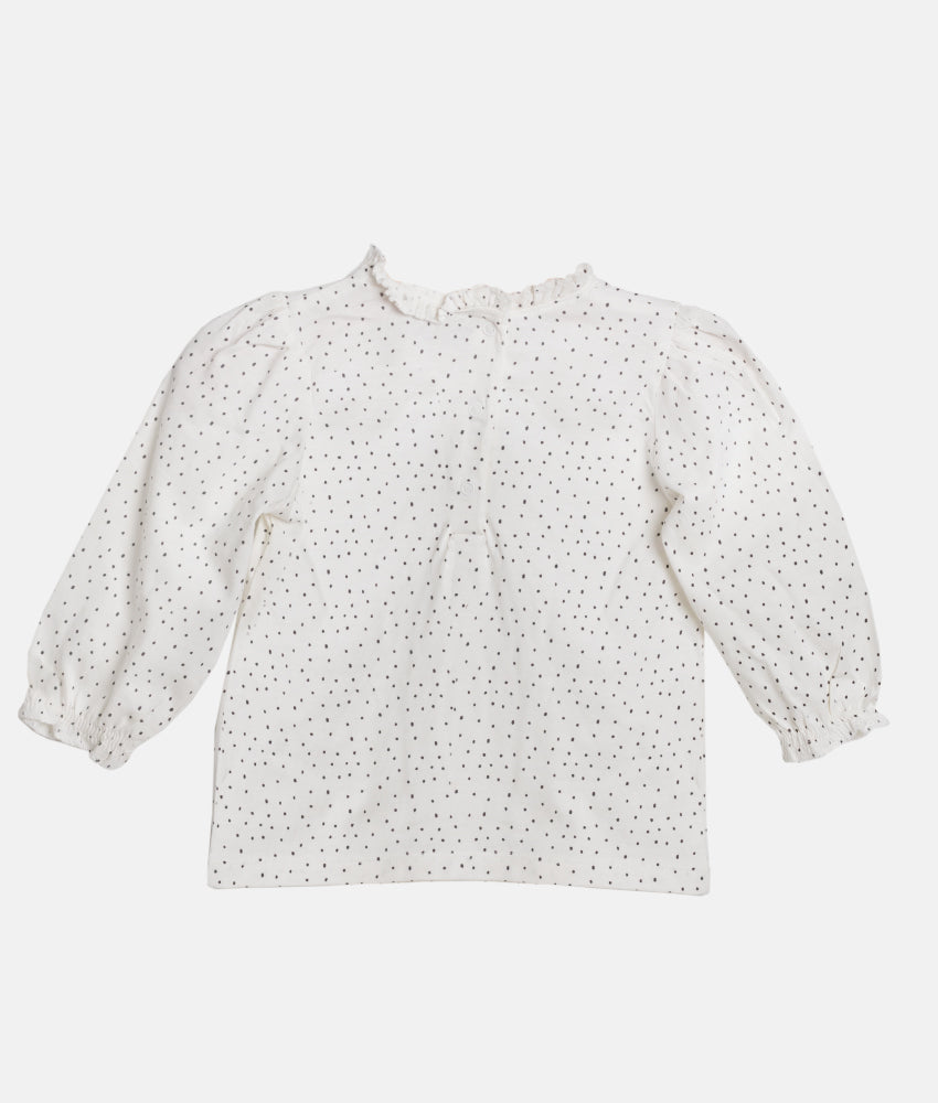 Elegant Smockers LK | Long Sleeved Girls T-Shirt -  Black Dotted Print | Sri Lanka 