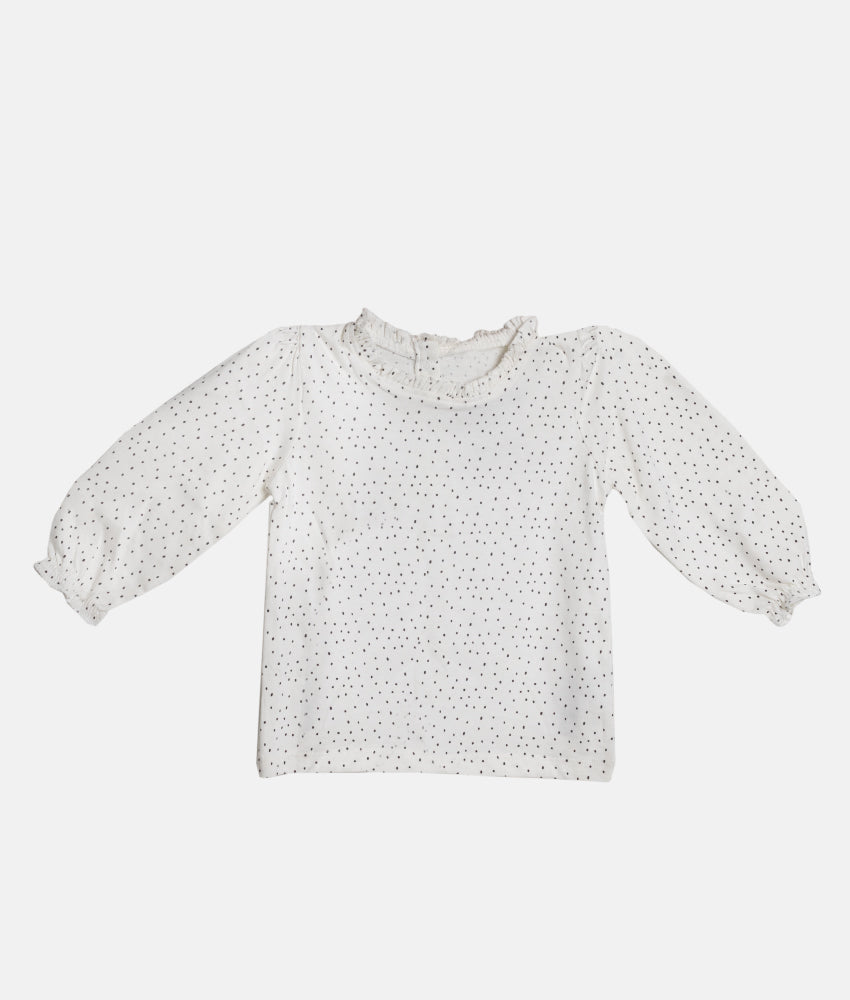Elegant Smockers LK | Long Sleeved Girls T-Shirt -  Black Dotted Print | Sri Lanka 