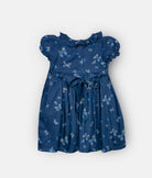 Elegant Smockers LK | Navy Blue Butterfly Print Smocked Girls Dress | Sri Lanka 