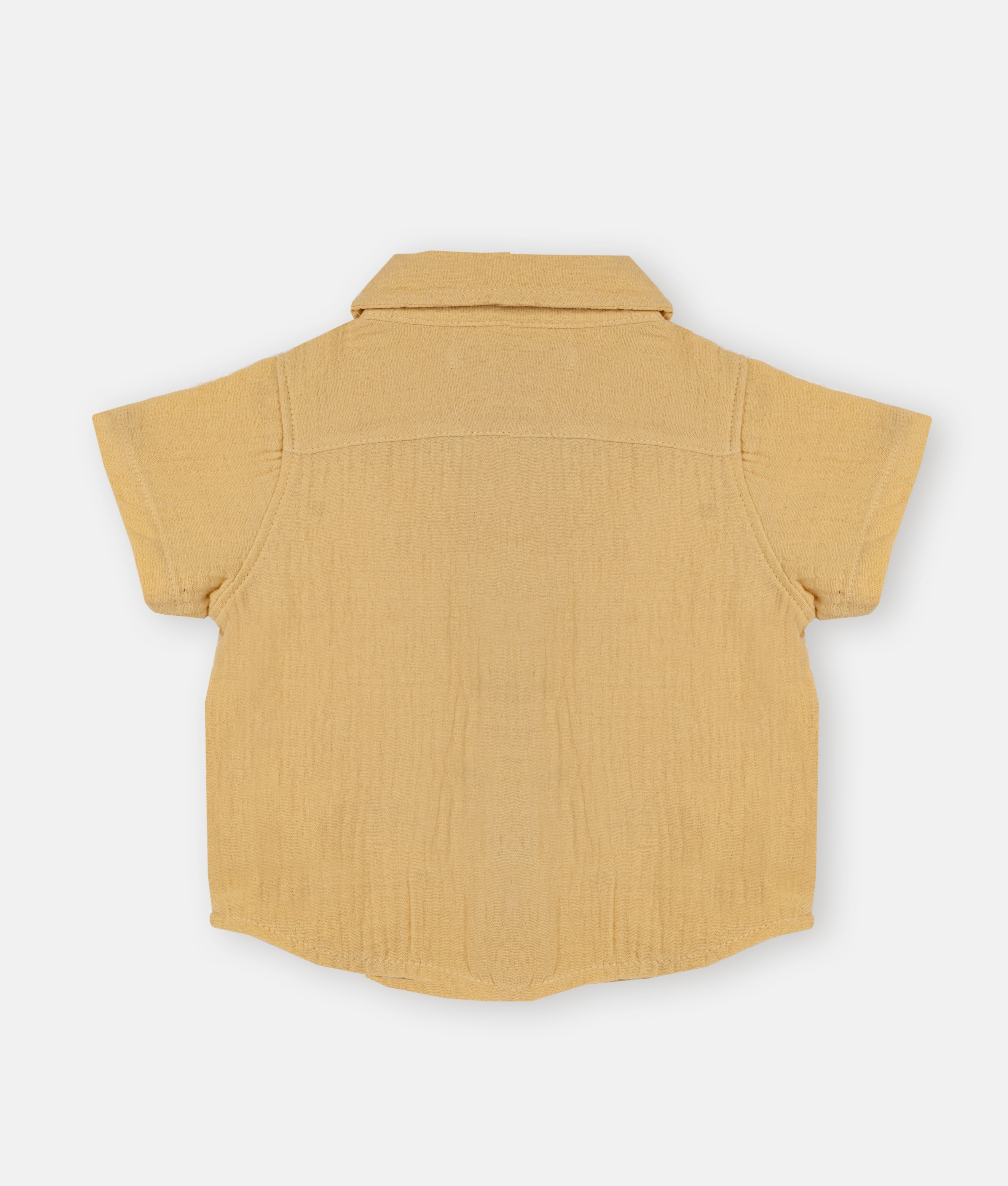 Elegant Smockers LK | Pastel Yellow Muslin Boys Shirt | Sri Lanka 
