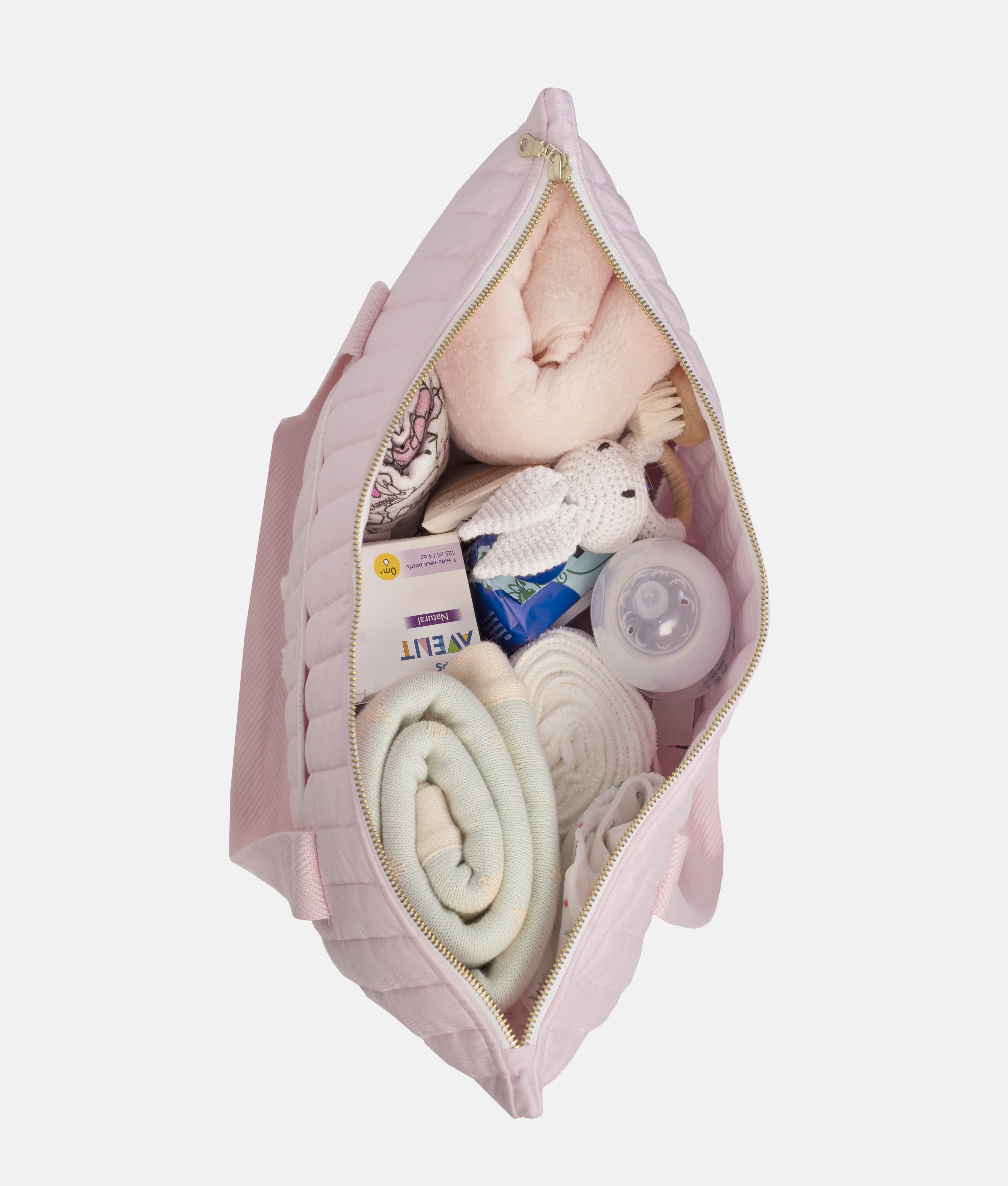 Elegant Smockers LK | Quilted Baby Diaper Tote Bag – Pink Rabbit Theme | Sri Lanka 