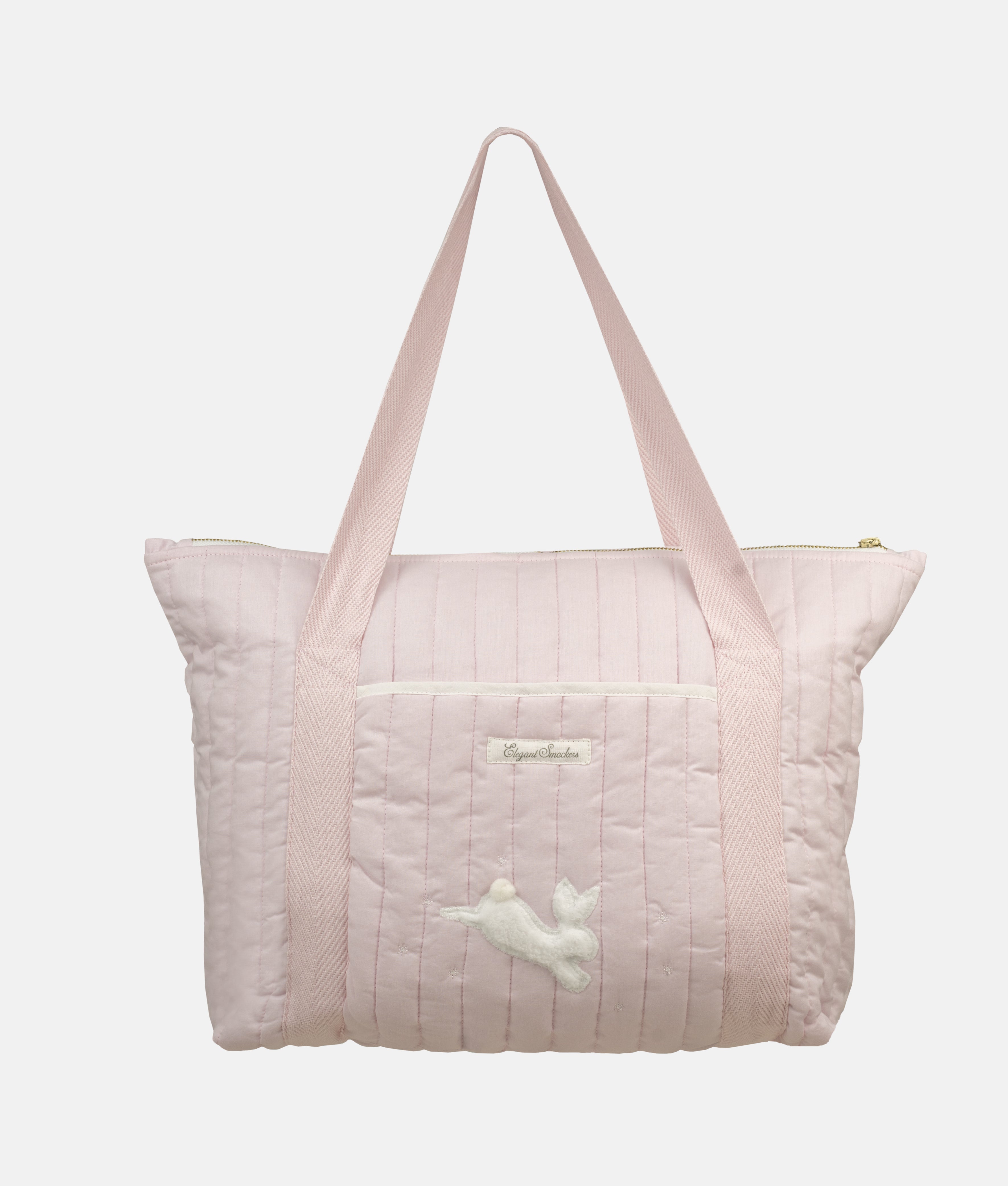Elegant Smockers LK | Quilted Baby Diaper Tote Bag – Pink Rabbit Theme | Sri Lanka 