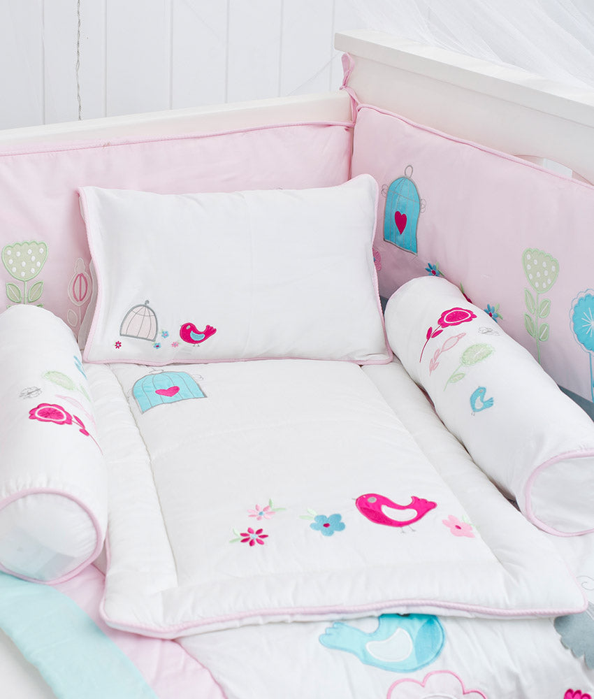 Elegant Smockers LK | Bedding Bundle (6 pcs) - Birds Love Theme | Sri Lanka 