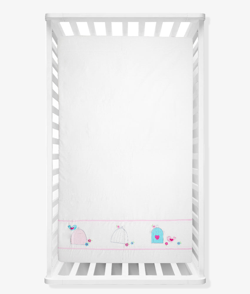 Elegant Smockers LK | Baby Cot Sheet – Birds Love Theme | Sri Lanka 