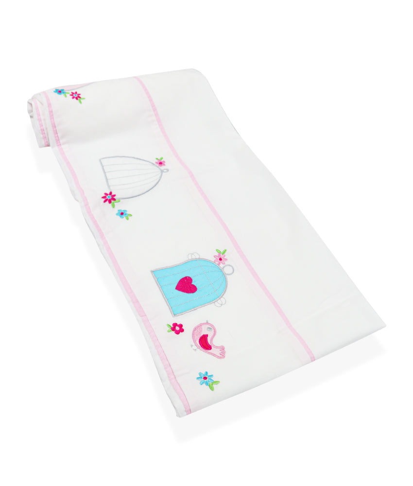 Elegant Smockers LK | Baby Cot Sheet – Birds Love Theme | Sri Lanka 